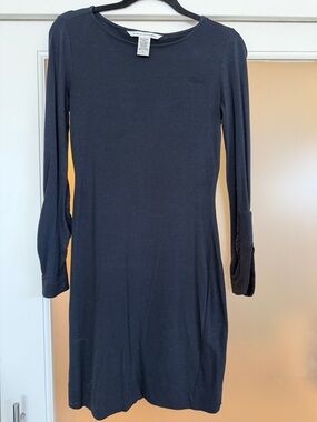 Diane Von Furstenberg Black Long-Sleeve Jersey Dress